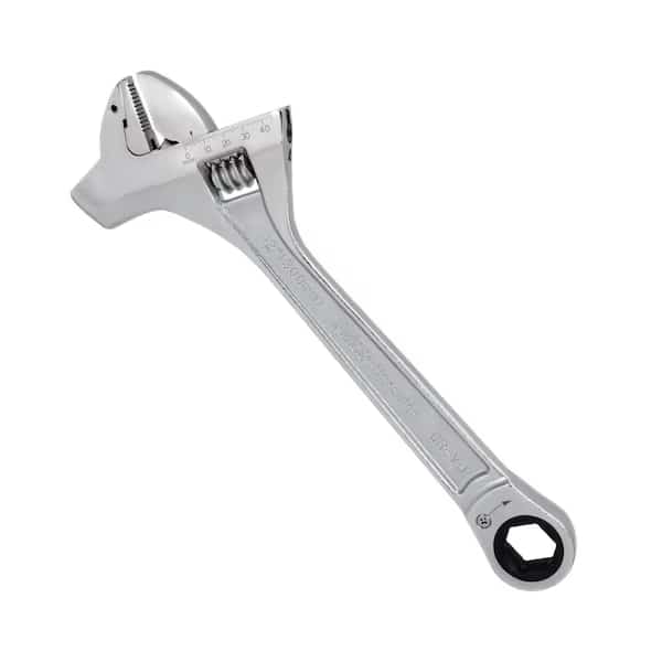 12" Mining Adjustable Wrench with Hammer, Chrome Finish