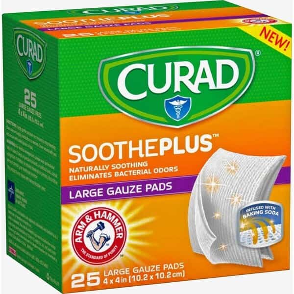 SoothePlus Medium Nonstick Pads, White, 25PK