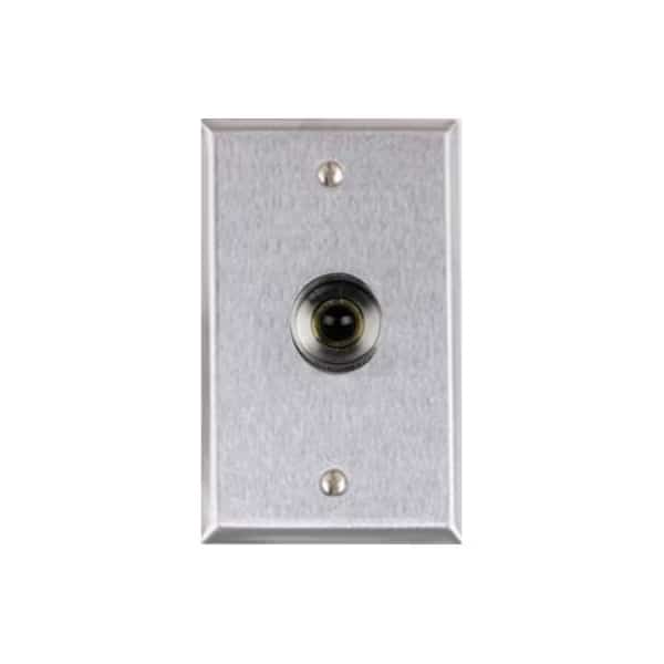 RP26A Single Gang Normally Closed Black Push Button Satin Stainless Steel