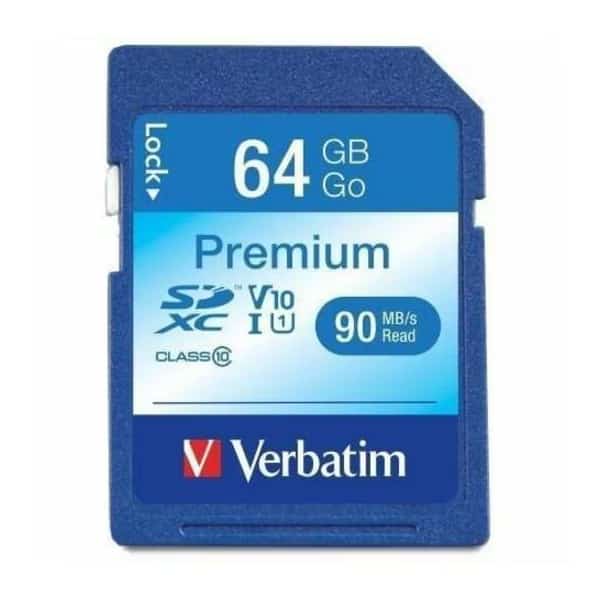 64GB Premium SDXC Memory Card, UHSI V10 U1 Class 10, Blue
