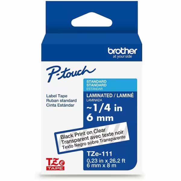 Label Tape Cartridge,26-13/64ftx0.23in, Mfr#: TZe111, BROTHER
