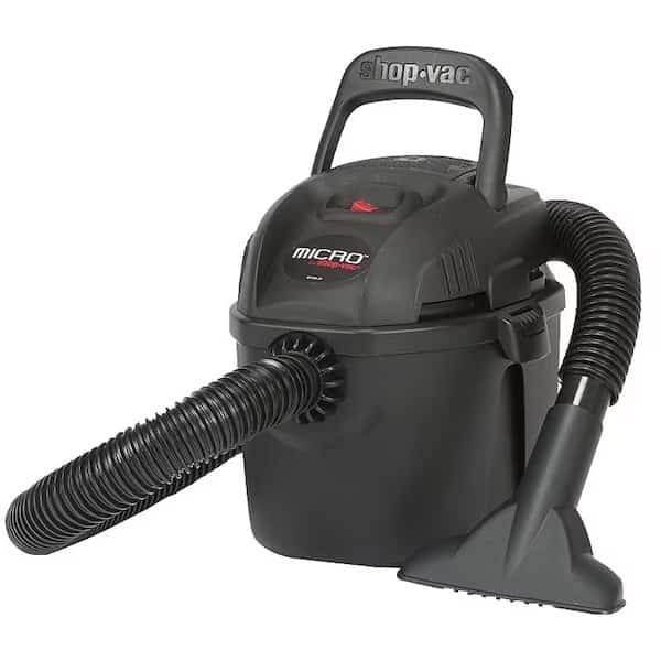 WetDry Vacuum, 1 gal Vacuum, 50 cfm Air, Disposable Filter, 1 hp, 120 VAC, Black Housing