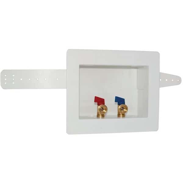 Washing Machine Outlet Box with Valve, 12, 34 in Connection, BrassPolystyrene