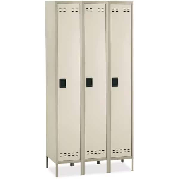 Wardrobe Locker, 36 in W, 18 in D, 78 in H, (1) Tier, (3) Wide, Tan, SAFCO, Mfr# 5525TN