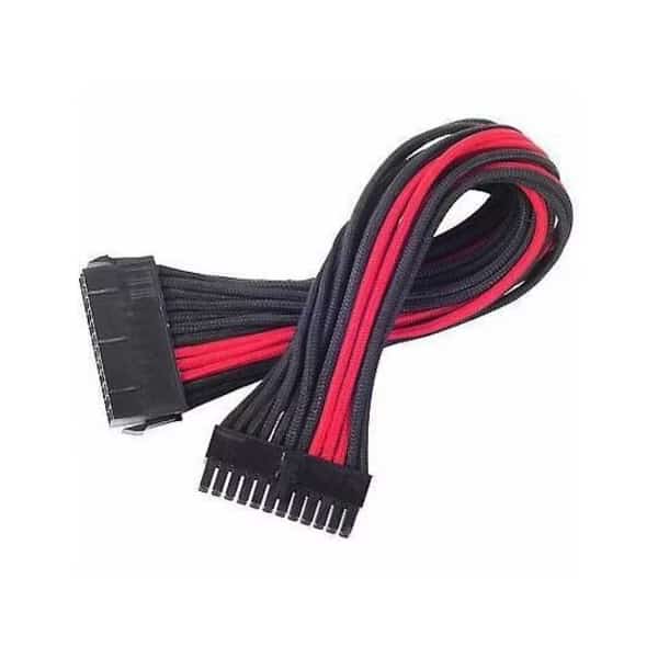 24 Pin 300 mm Power Cable Extender - Black with Red