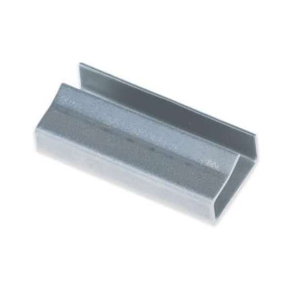 Metal Poly Strapping Seals, Open/Snap On, 5/8', Silver, PK1000