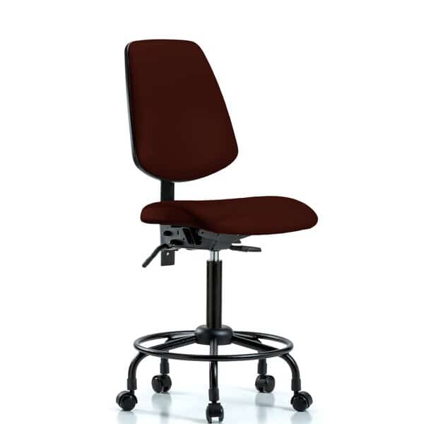 Medium Bench Chair, Vinyl, 23" to 31" Height, No Arms, Burgundy, Blue Ridge Ergonomics, Mfr#: BR-VMBCH-MB-RT-T1-A0-RC-8569