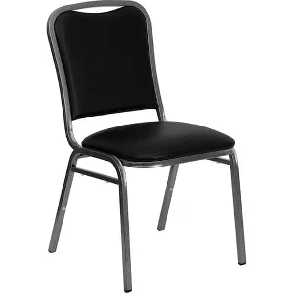 Banquet Chair,Black Vinyl, Mfr#: NG-108-SV-BK-VYL-GG, FLASH FURNITURE