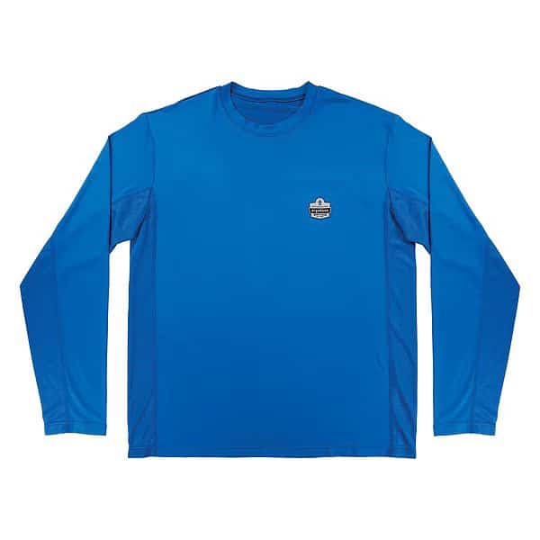 Cooling Long Sleeve Sun Shirt with UV Protection, Blue, M