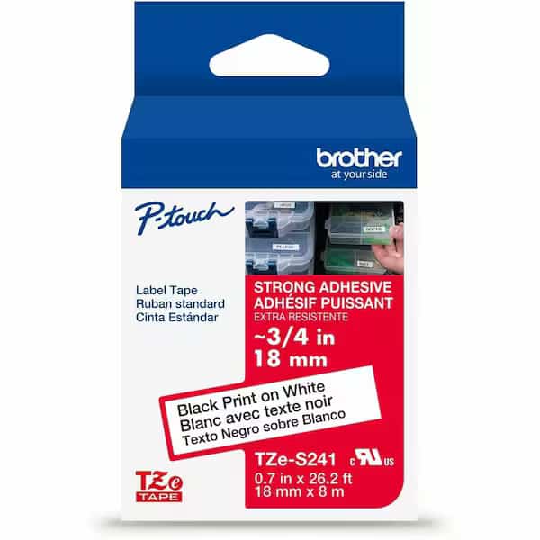 Adhesive TZ Tape (R) Cartridge 0.70"x26-1/5ft., Black/White