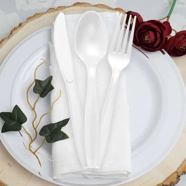 White Plastic Disposable Knives (1000 Knives), 1000PK