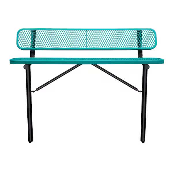 Bench/Back, Ingroud Mount, 6ft., Teal