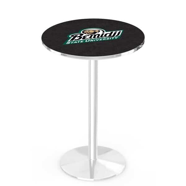 42" Chrome Bemidji State Pub Table, 36" dia. Top, Holland Bar Stool Co, Mfr#: L214C4236BmijSt