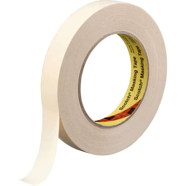 Masking Tape, 11/16" W, 60 yd L, Tan, PK48, 3M, Mfr# 232