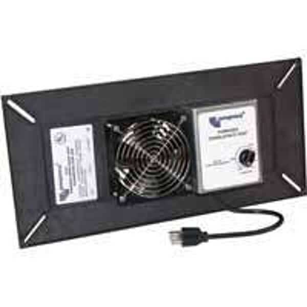LomanCool Powered Crawlspace Vent, 1650 cuft Net Free Ventilating Area, Polypropylene, Black