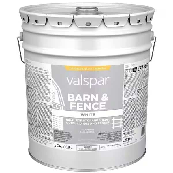 018008 Barn and Fence Paint, White, 5 gal Pail