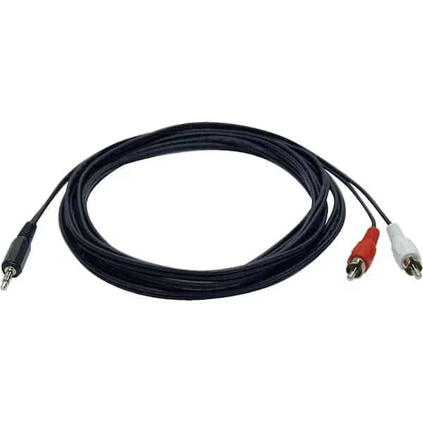 Audio Cable, 3.5mm, Y Split, 2xRCA, 6ft