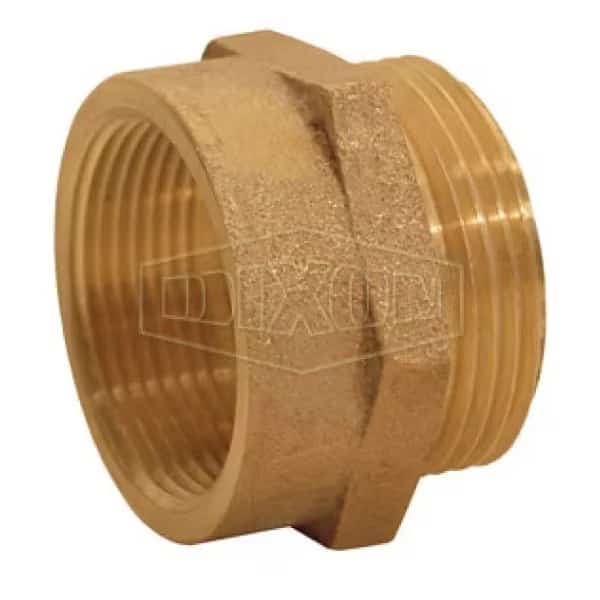 The Right Connection Reducer Hex Nipple, 2-1/2 x 2 in, FNYFD x MNPT, Cast Brass, Domestic