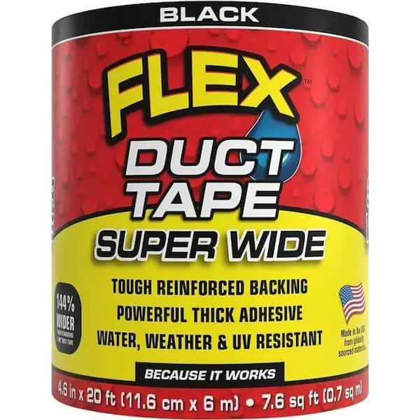 Flex Seal Family of Products Flex Super Wide Duct Tape 4.6 in. W X 20 ft. L Black Duct Tape