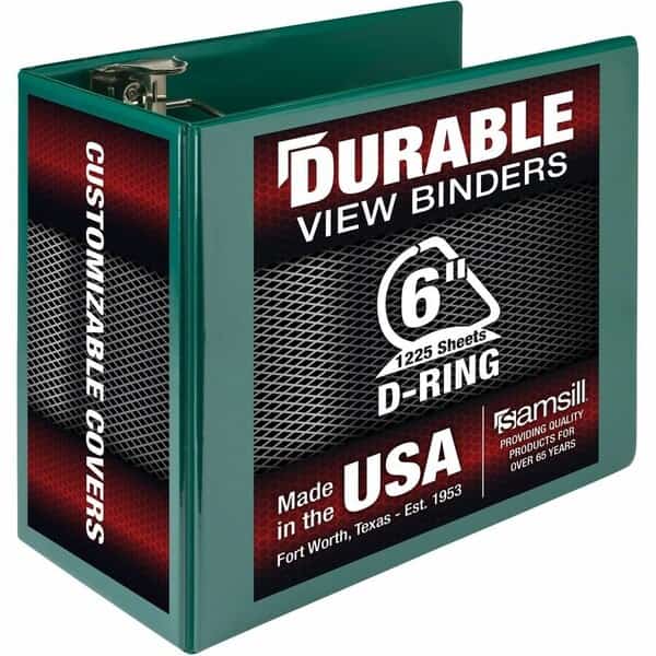 Nonstick 6 Locking DRing View Binder, Green