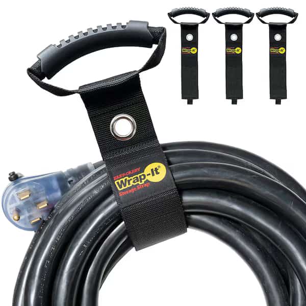 Back-to-Back Strap, No Adhesive, 22 in, 2-1/2 in Wd, Black, 3 PK