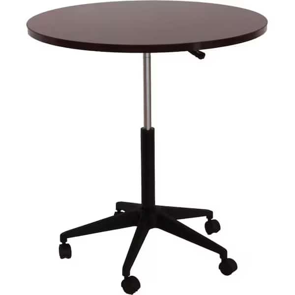 Boss Round Mobile Table - 32" - Mahogany