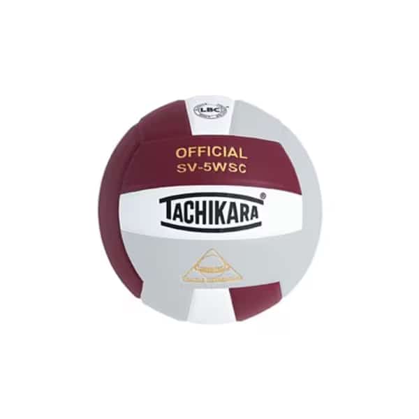 Tachikara SV5WSC.CWSL Sensi-Tec Composite High Performance Volleyball - Cardinal-White-Silver Gray