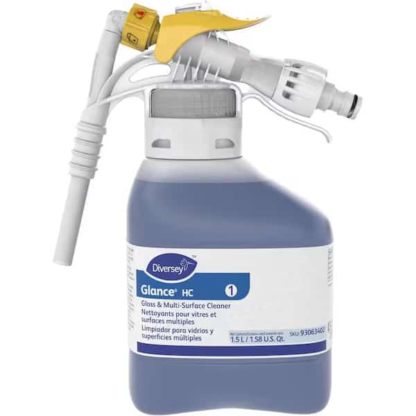Liquid Glass and All Purpose Cleaner, 1.5L, Blue, Unscented, Hose End Connection Bottle, 2 PK