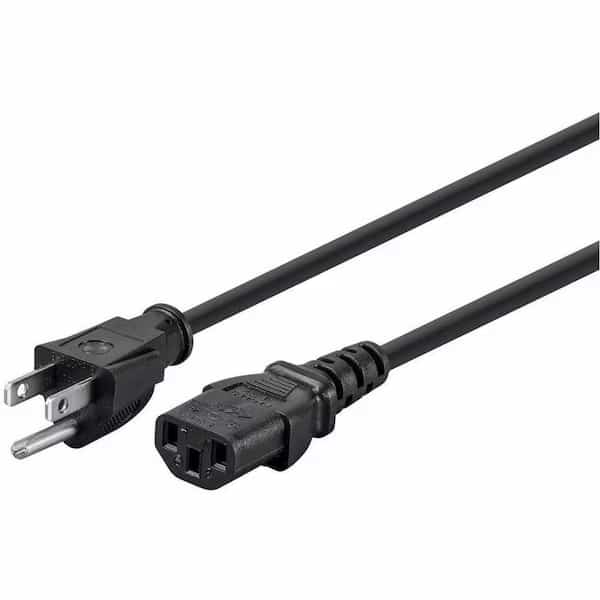 Power Cord - NEMA 5-15P to IEC 60320 C13_ 18AWG_ 10A/1250W_ 125V_ 3-Pr