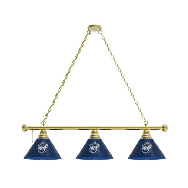 Georgetown 3 Shade Billiard Light, Brass Fixture