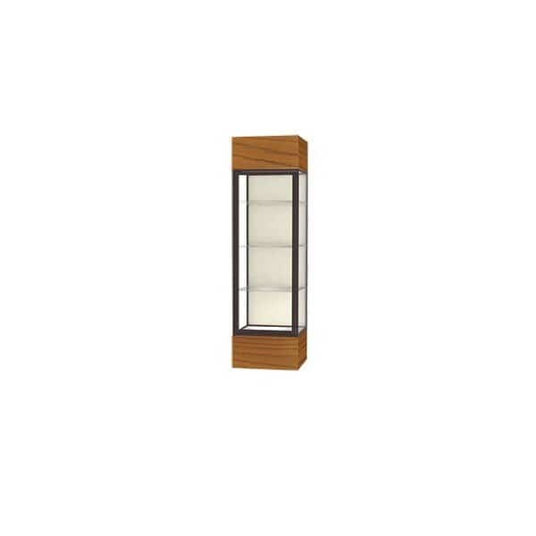 Lighted Floor Display Case 24x72x24, Mirror, Bronze, WADDELL DISPLAY, Mfr# 4124PB-BZ-MK