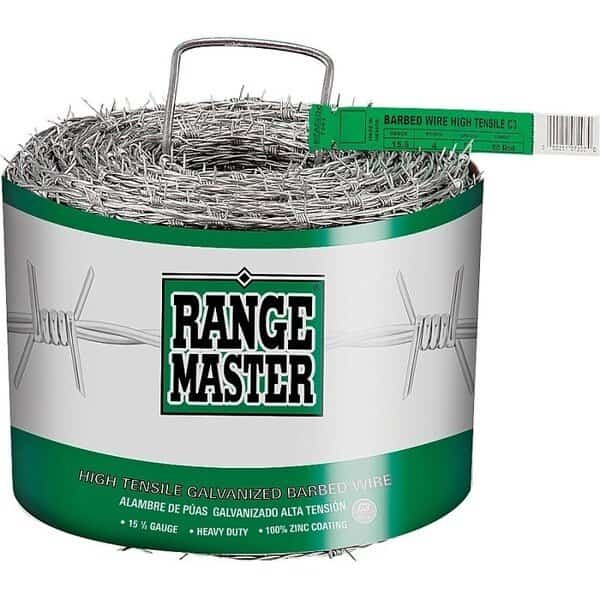 Rangemaster Class 3 Series 7203 Barbed Wire, 15-1/2 ga, 1320 ft L, 4-Barbed Point