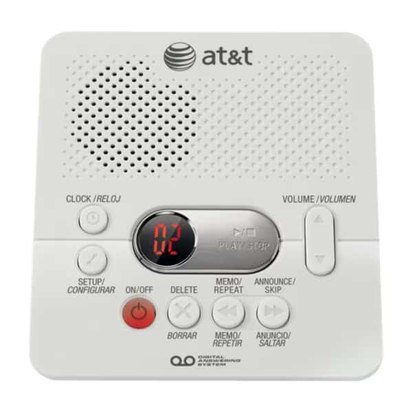 AT&T Digital Answering System with Time/Day Stamp - 1 Hour Digital - White