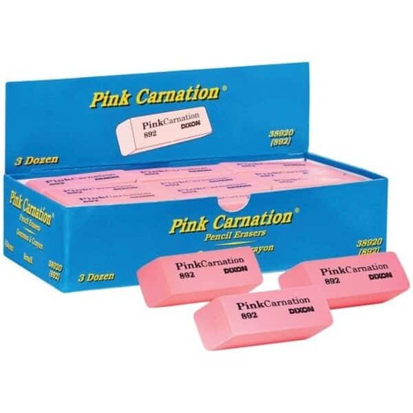 Eraser Combo Set, Neon, Beveled and Wedge Caps, 36PK