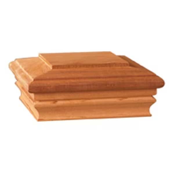 Post Cap, 6 in L, 6 in W, Cedar Wood