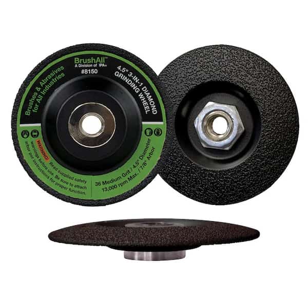 Grinding Wheel, Diamond Coated, 4.5", Type 29, 4-1/2 in Dia, 5/8 in Thick, 7/8 in Arbor Hole Size
