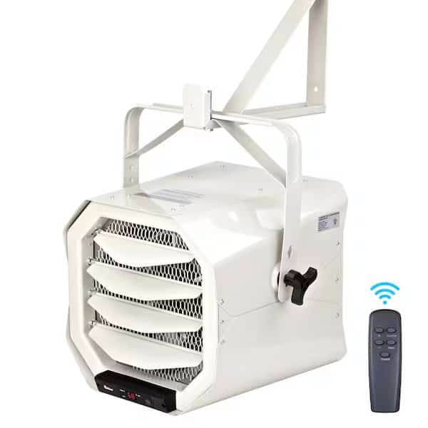 Hardwired 10000-Watt 240-Volt Garage Heater Wall/Ceiling Mounted with Remote Controlled Thermostat