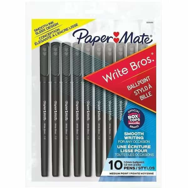 Paper Mate Write Bros Black Ball Point Pen 10 pk