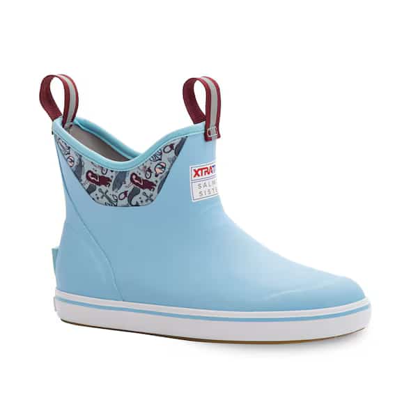 Women's Ankle Deck Boot, 11 6 in H, Blue