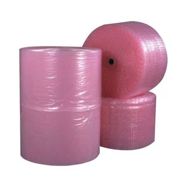 Perforated Anti Static Bubble Roll 24W x 250L x 1/2 Thick Pink 2/Pk