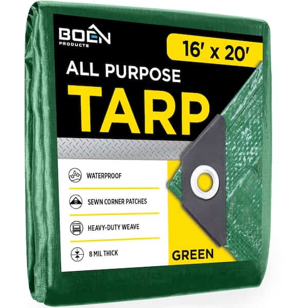 16 ft x 20 ft Tarp, Green, Jaydee Boen, Mfr#: GT-1620