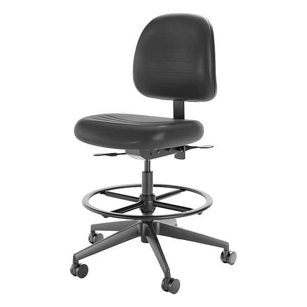 Polyurethane Task Chair, 22-3/4" to 33-1/4", No Arms, Black