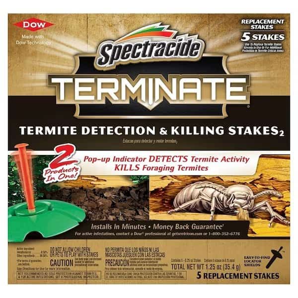 Termite Detection and Killing Stake, Solid, Odorless, BrownTan