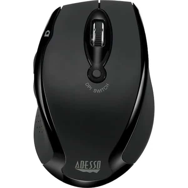Adesso 2.4Ghz Wireless Ergonomic Optical Mouse, ( Black)