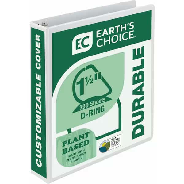 Binder, Biodegrade, D-Ring, 1.5", White
