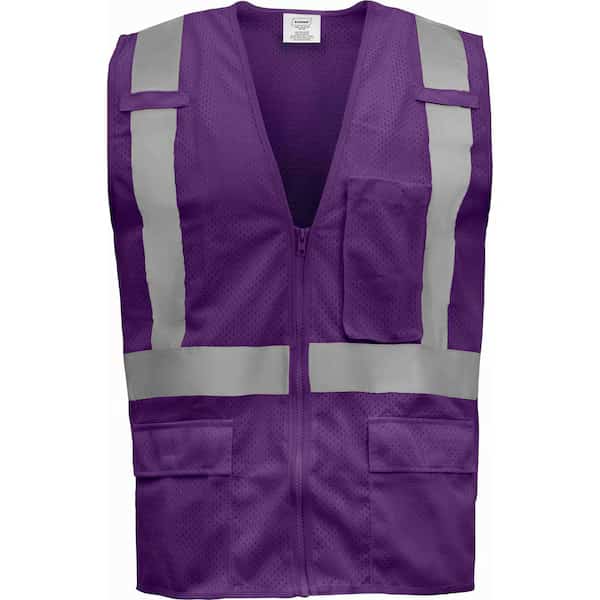 Hi-Vis Safety Vest S , Zipper 5 Pockets
