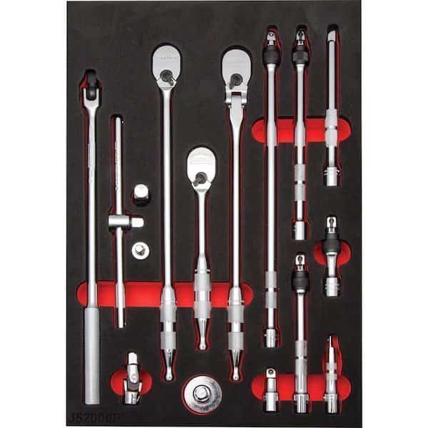 Hand Ratchet, Head Flexible, Chrome, 13" L