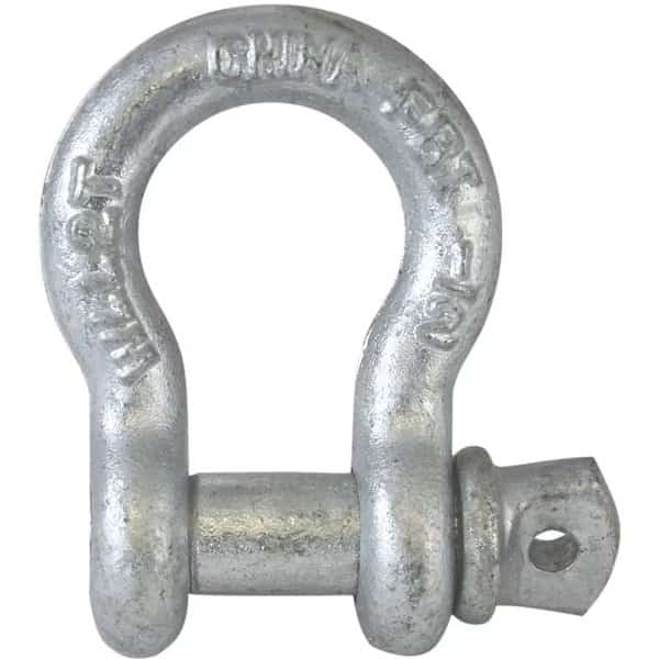 78 Anchor Shackle, 78 in Trade, 425 ton Working Load, Commercial Grade, Steel, Galvanized
