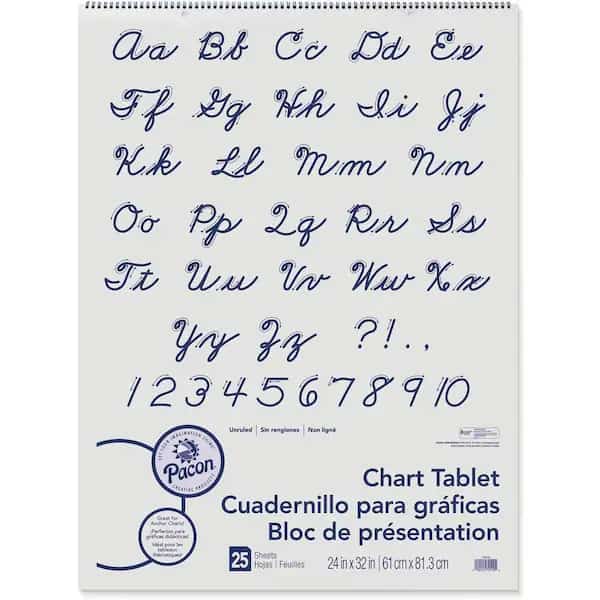 Unruled Chart Tablet, White