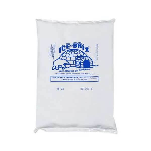 Ice-Brix Cold Packs, 8" x 6" x 1-1/4", White, 12/Case
